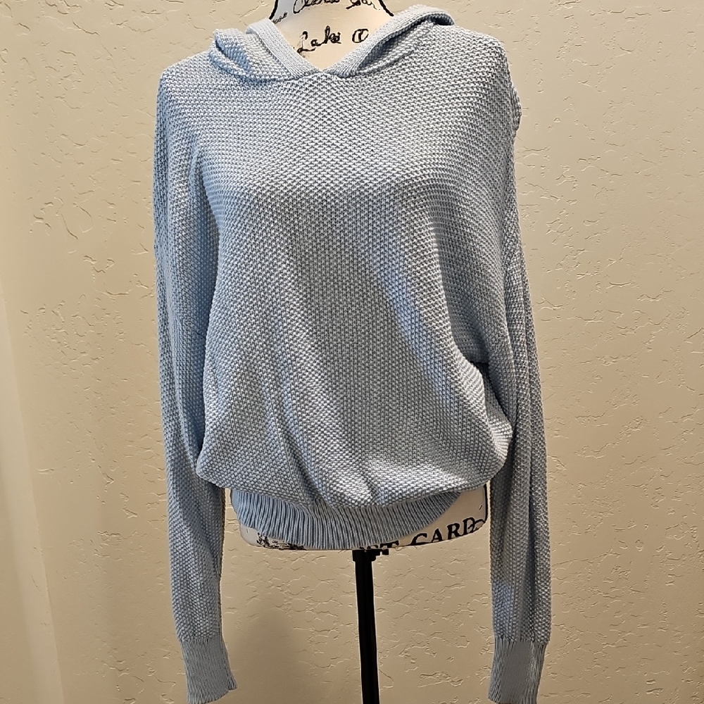 Lucky Brand Light Blue Women's Sweater With Hood